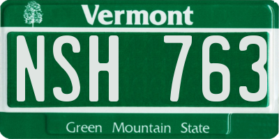 VT license plate NSH763