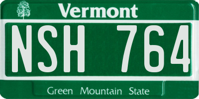 VT license plate NSH764