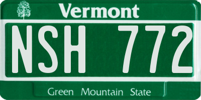 VT license plate NSH772