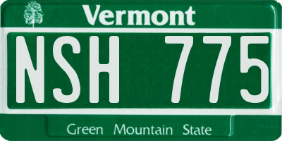 VT license plate NSH775