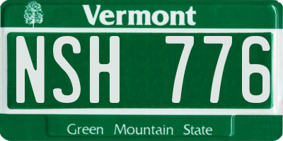 VT license plate NSH776