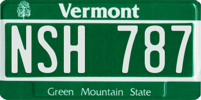 VT license plate NSH787