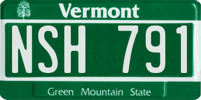 VT license plate NSH791