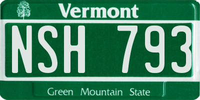 VT license plate NSH793