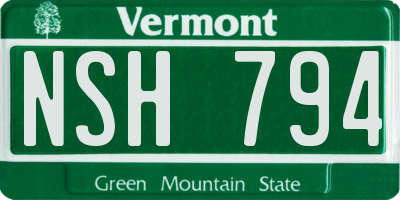VT license plate NSH794