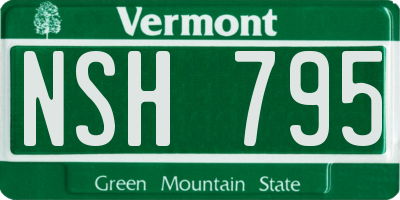 VT license plate NSH795