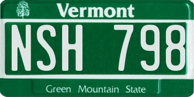 VT license plate NSH798