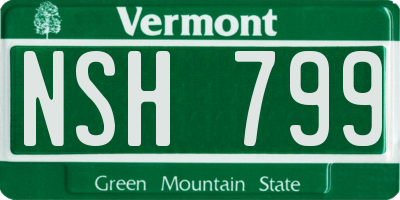 VT license plate NSH799