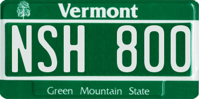 VT license plate NSH800