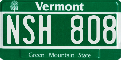 VT license plate NSH808