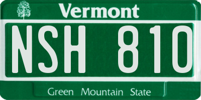 VT license plate NSH810