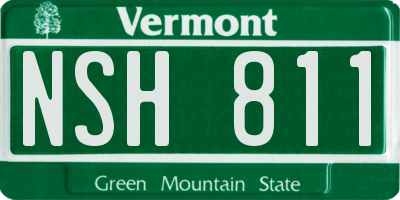 VT license plate NSH811