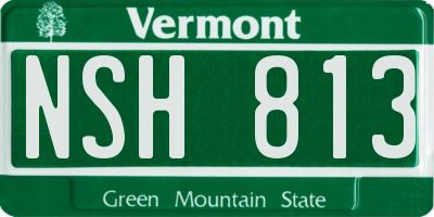 VT license plate NSH813