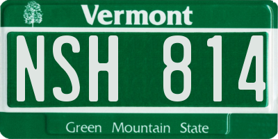 VT license plate NSH814