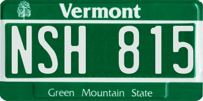 VT license plate NSH815