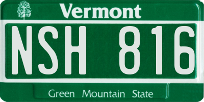 VT license plate NSH816