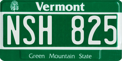 VT license plate NSH825