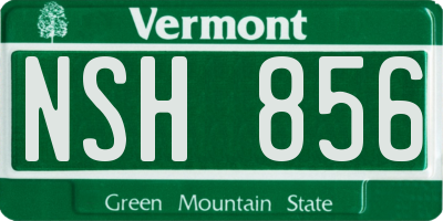 VT license plate NSH856