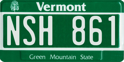 VT license plate NSH861