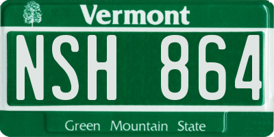 VT license plate NSH864