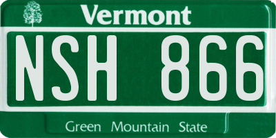 VT license plate NSH866
