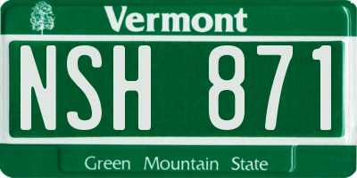 VT license plate NSH871