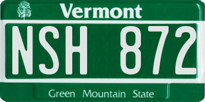 VT license plate NSH872