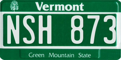 VT license plate NSH873