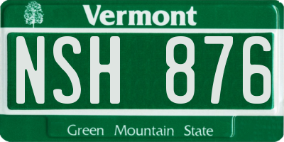 VT license plate NSH876