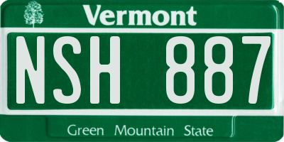 VT license plate NSH887