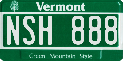 VT license plate NSH888