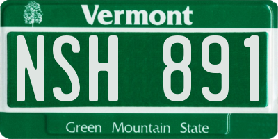 VT license plate NSH891
