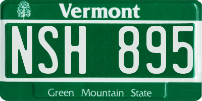 VT license plate NSH895