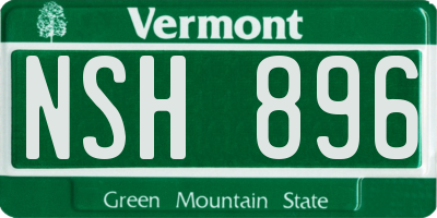 VT license plate NSH896
