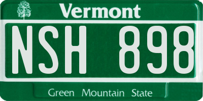 VT license plate NSH898