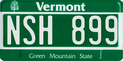 VT license plate NSH899