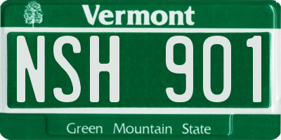 VT license plate NSH901