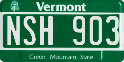 VT license plate NSH903