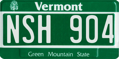 VT license plate NSH904