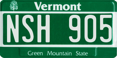 VT license plate NSH905