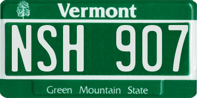 VT license plate NSH907