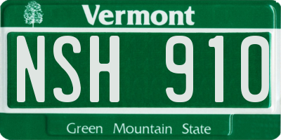 VT license plate NSH910