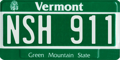 VT license plate NSH911
