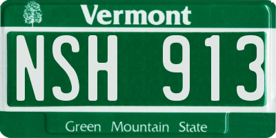 VT license plate NSH913