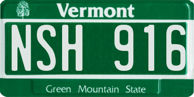 VT license plate NSH916