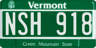 VT license plate NSH918