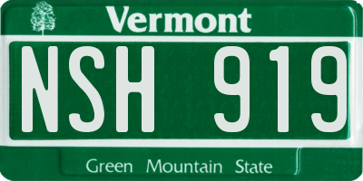VT license plate NSH919
