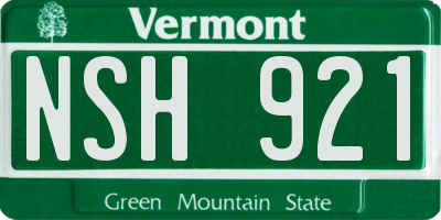 VT license plate NSH921