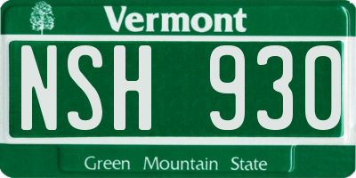 VT license plate NSH930