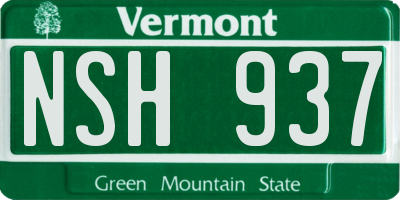 VT license plate NSH937